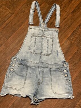 Aeropostale Distressed Denim Shortalls size L